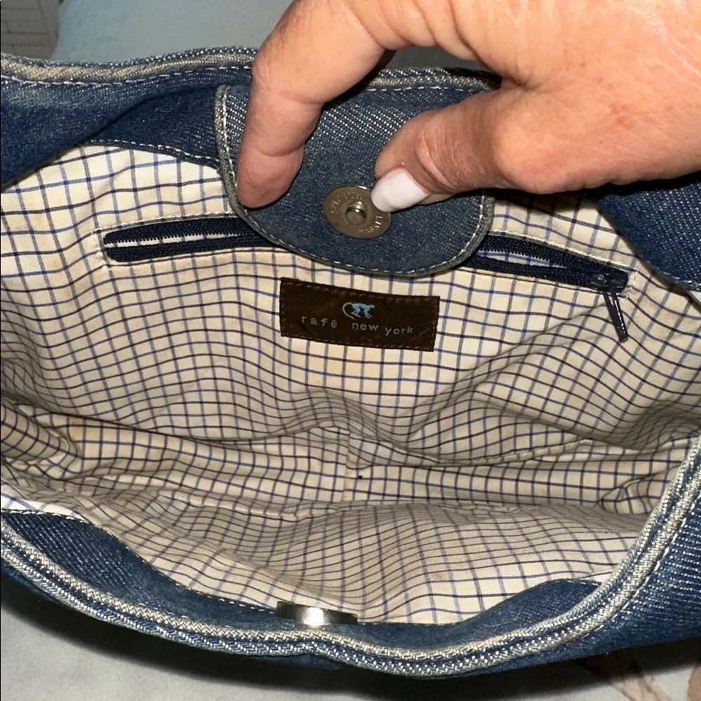 Rafe New York Vintage Silver and Blue Denim Women's Bag